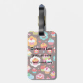 Cute Cup Cake Pattern Bagagelabel (Achterkant verticaal)