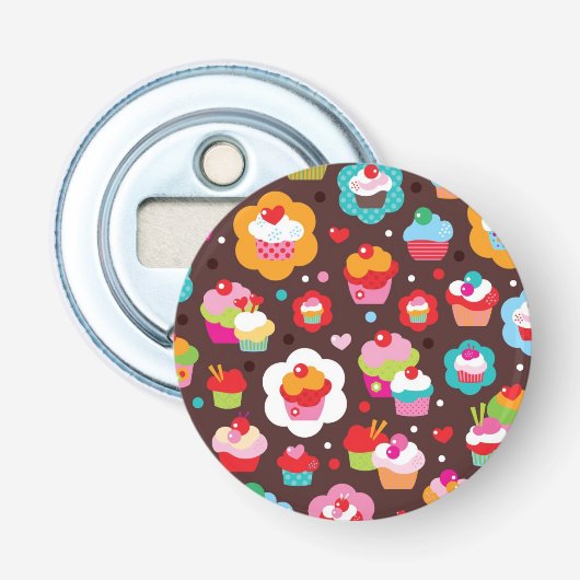 Cute Cup Cake Pattern Button Flesopener (Voorkant)