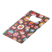 Cute Cup Cake Pattern Creditkaart Flessenopener (Voorkant Gekanteld)