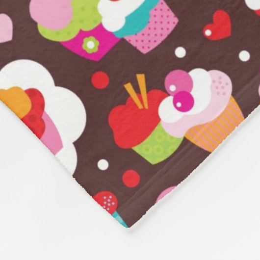 Cute Cup Cake Pattern Fleece Deken (Hoek)