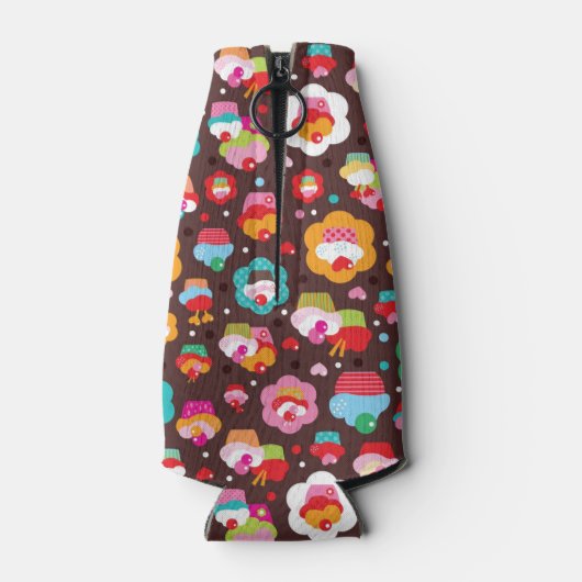 Cute Cup Cake Pattern Flesjeskoeler (Achterkant)