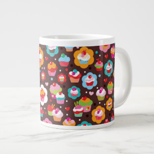 Cute Cup Cake Pattern Grote Koffiekop