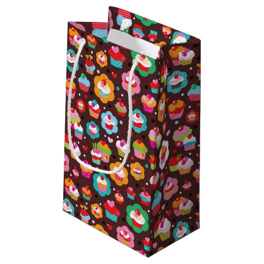 Cute Cup Cake Pattern Klein Cadeauzakje (Achterkant Gekanteld)
