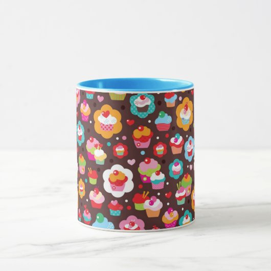 Cute Cup Cake Pattern Mok (Midden)