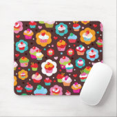Cute Cup Cake Pattern Muismat (Met muis)