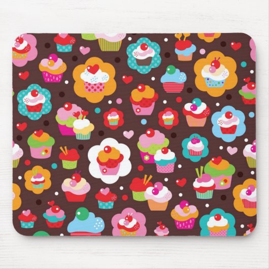 Cute Cup Cake Pattern Muismat (Voorkant)