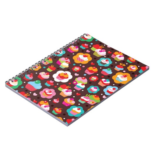 Cute Cup Cake Pattern Notitieboek (Linkerzijde)