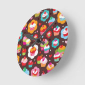 Cute Cup Cake Pattern Ronde Klok (Hoek)