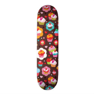 Cute Cup Cake Pattern Skateboard