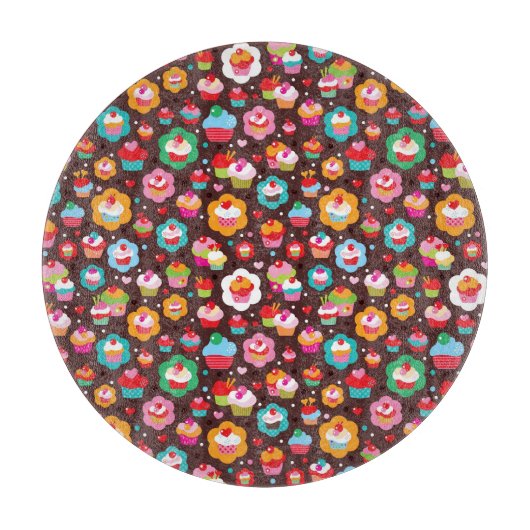 Cute Cup Cake Pattern Snijplank (Voorkant)