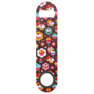 Cute Cup Cake Pattern Speed Flessenopener
