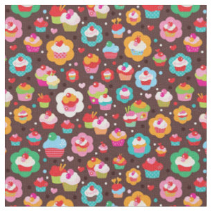 Cute Cup Cake Pattern Stof