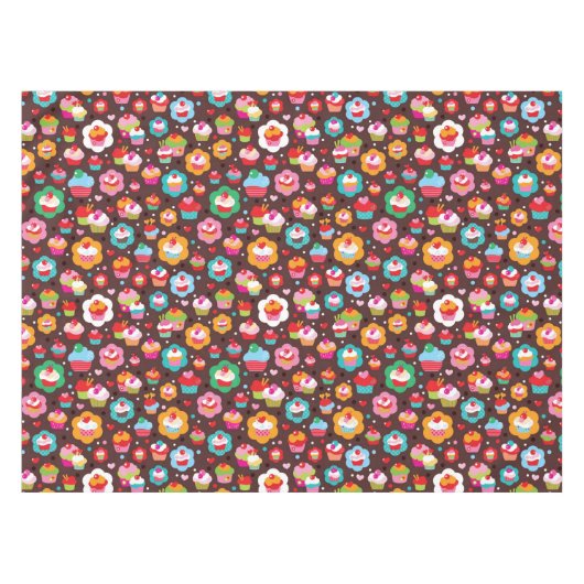 Cute Cup Cake Pattern Tafelkleed (Voorkant (Horizontaal))