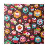 Cute Cup Cake Pattern Tegeltje (Voorkant)