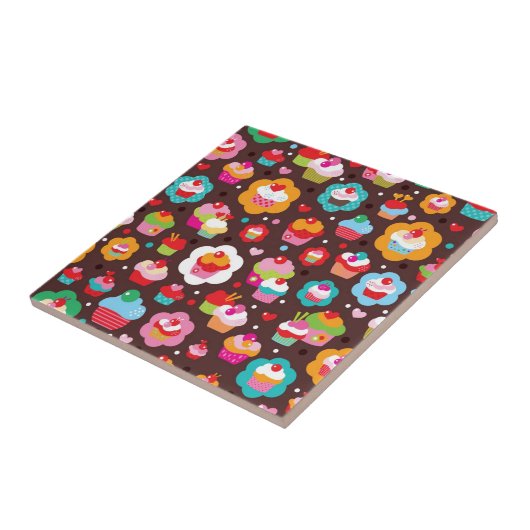 Cute Cup Cake Pattern Tegeltje (Zijkant)