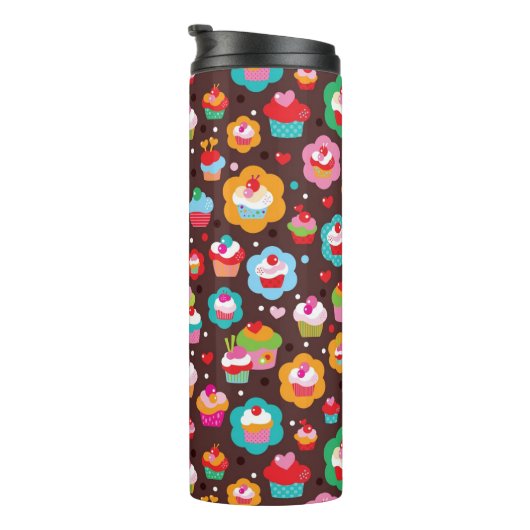 Cute Cup Cake Pattern Thermosbeker (Geroteerd rechts)