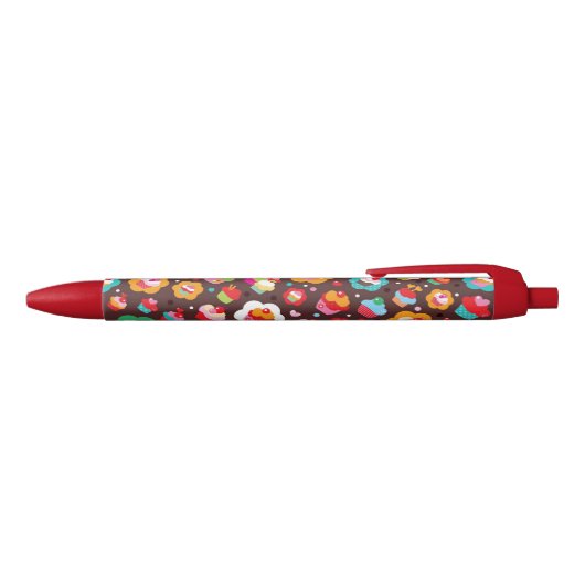 Cute Cup Cake Pattern Zwarte Inkt Pen (Bovenkant)