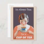 Cute  Cup Poster Tea Briefkaart (Voorkant / Achterkant)