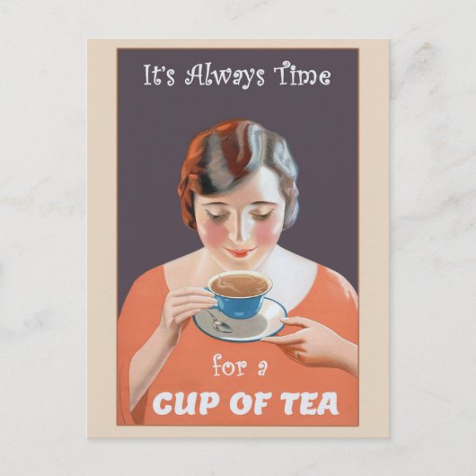 Cute  Cup Poster Tea Briefkaart (Voorkant)