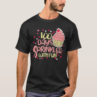 Cute cupcake 100 dagen gestrooid met leuke meiden t-shirt