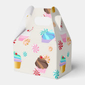 Cute Cupcake and Candy Pattern for Birthday Party Bedankdoosjes (Achterkant)