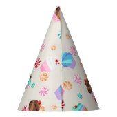 Cute Cupcake and Candy Pattern for Birthday Party Feesthoedjes (Achterkant)