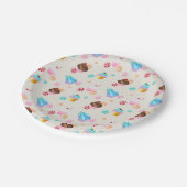 Cute Cupcake and Candy Pattern for Birthday Party Papieren Bordje (Gekanteld)
