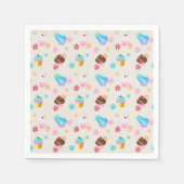 Cute Cupcake and Candy Pattern for Birthday Party Servet (Voorkant)