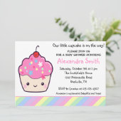 Cute Cupcake Baby shower Kaart (Staand voorkant)