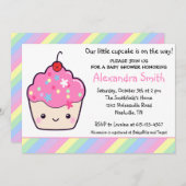 Cute Cupcake Baby shower Kaart (Voorkant / Achterkant)