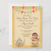 Cute Cupcake Baby shower Tea Party Invitation Kaart (Voorkant)
