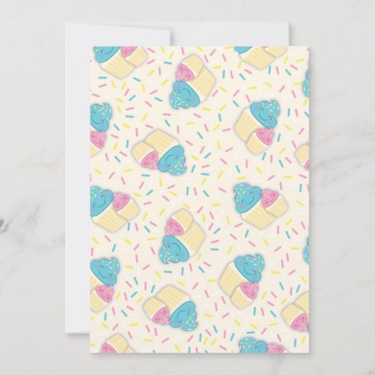 Cute Cupcake Baby Sprinkle Shower Kaart (Achterkant)