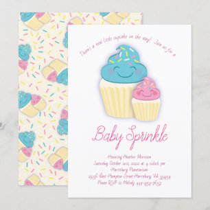 Cute Cupcake Baby Sprinkle Shower Kaart