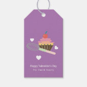 Cute Cupcake bakery Happy Valentines Day Cadeaulabel (Voorkant)