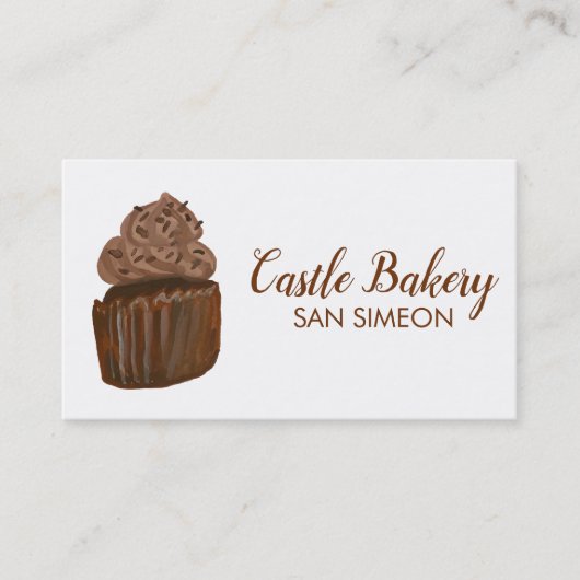 CUTE CUPCAKE Bakery Pastry Chef Modern Chocolade Visitekaartje (Voorkant)