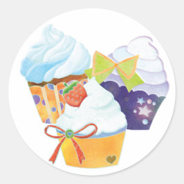 Cute Cupcake Bakery Pastry Chefs Business Ronde Sticker