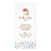 Cute Cupcake Bakery Polka Dot 4 Reclamekaart (Achterkant)