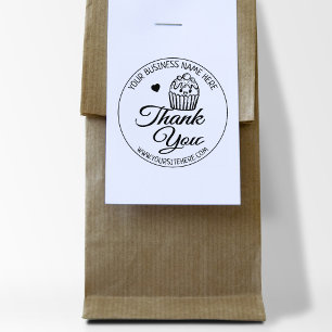 Cute Cupcake Baking Small Business Hartelijk dank Rubberstempel