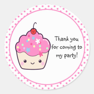 Cute Cupcake Bedankt Ronde Sticker