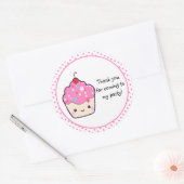 Cute Cupcake Bedankt Ronde Sticker (Envelop)