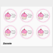 Cute Cupcake Bedankt Ronde Sticker (Vel)