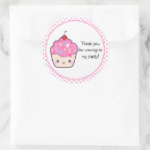 Cute Cupcake Bedankt Ronde Sticker (Tas)