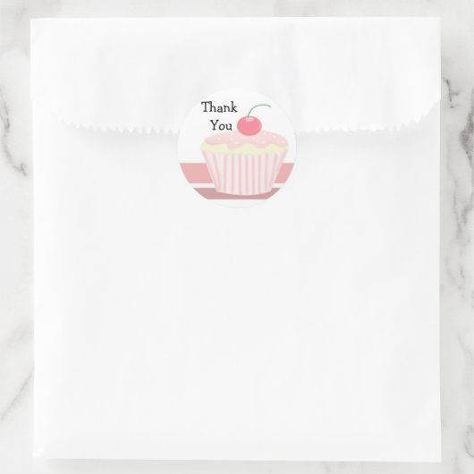 Cute Cupcake Bedankt Ronde Sticker (Tas)