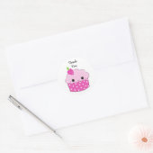 Cute Cupcake Bedankt Ronde Sticker (Envelop)