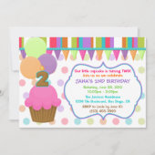 Cute Cupcake Birthday Invitation [2] Kaart (Voorkant)
