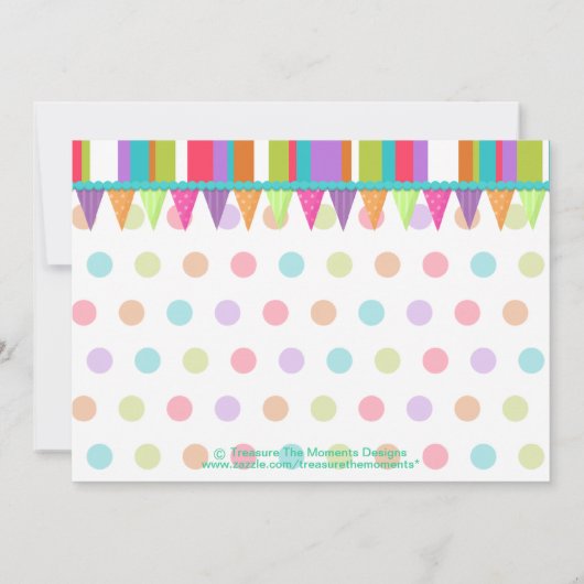 Cute Cupcake Birthday Invitation [drie] Kaart (Achterkant)