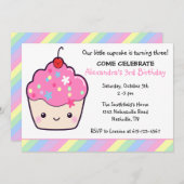 Cute Cupcake Birthday Kaart (Voorkant / Achterkant)