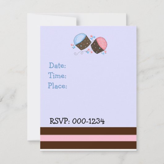 Cute Cupcake Birthday Uitnodiging (Achterkant)