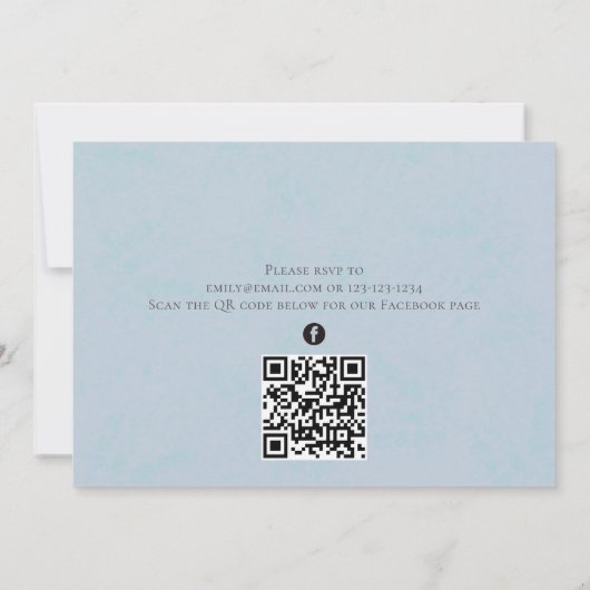 Cute Cupcake Blue QR Code Social Media Simple Kaart (Achterkant)