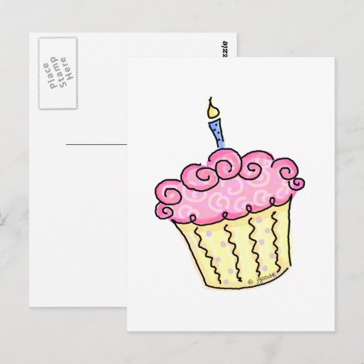 Cute Cupcake Briefkaart (Voorkant / Achterkant)